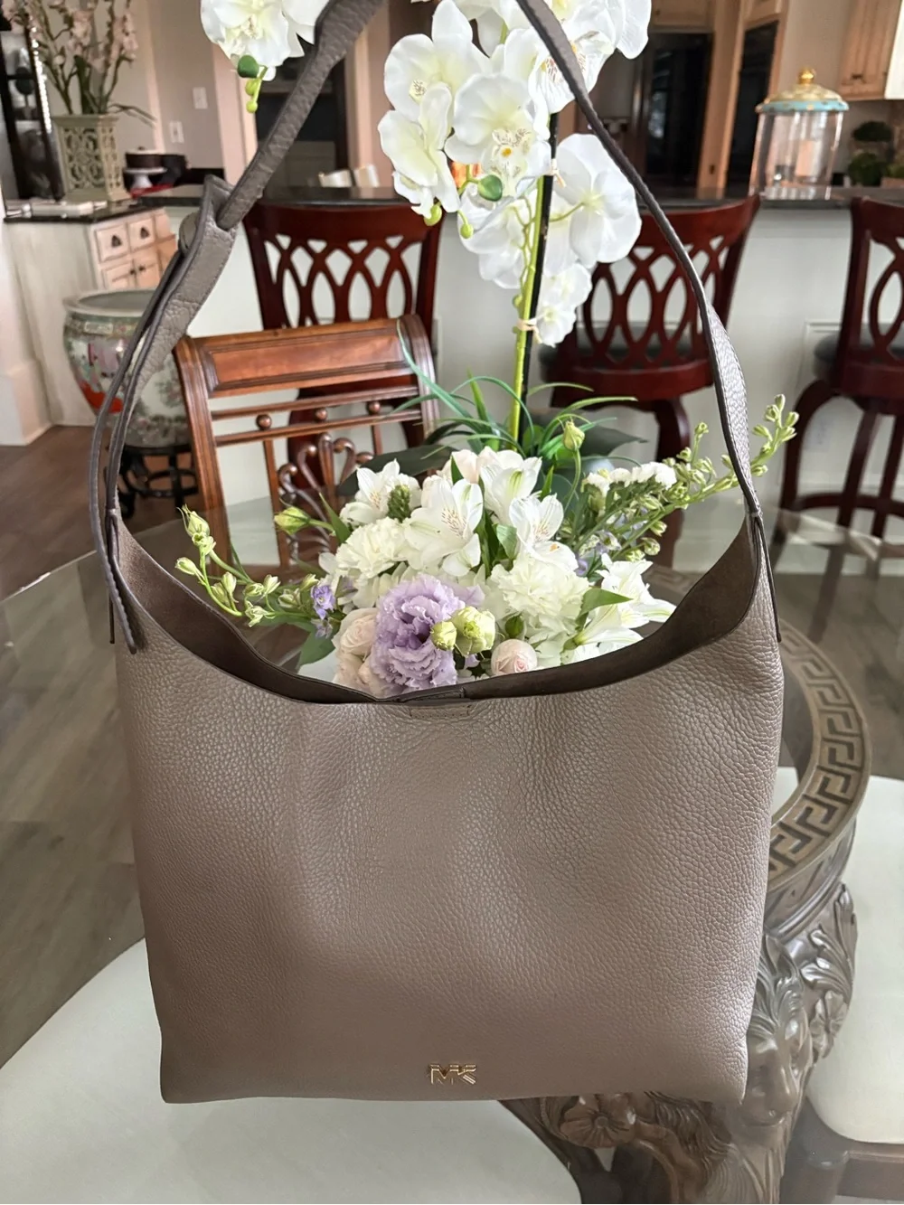 🤍🤍MICHAEL KORS JUNIE PEBBLED LEATHER HOBO/SHOULDER BAG!🤍🤍