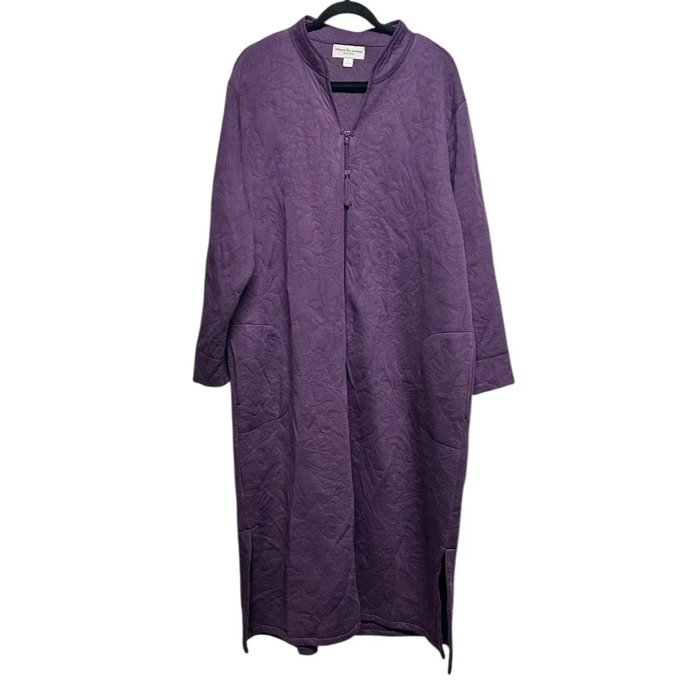 Miss Elaine Robe Size 2XL Purple Housecoat Lounge Sleep Cozy Grandma Plush Zip‎