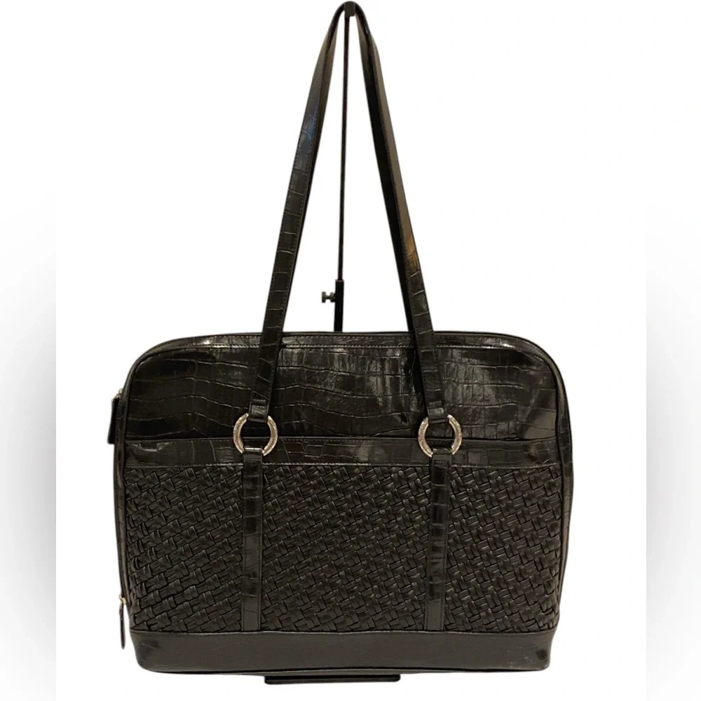 Coldwater Creek Hampton Black Computer Laptop Briefcase Tote Bag - NWOT