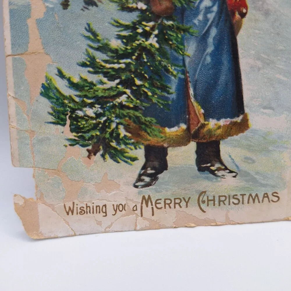German Santa Claus Christmas Postcard send long