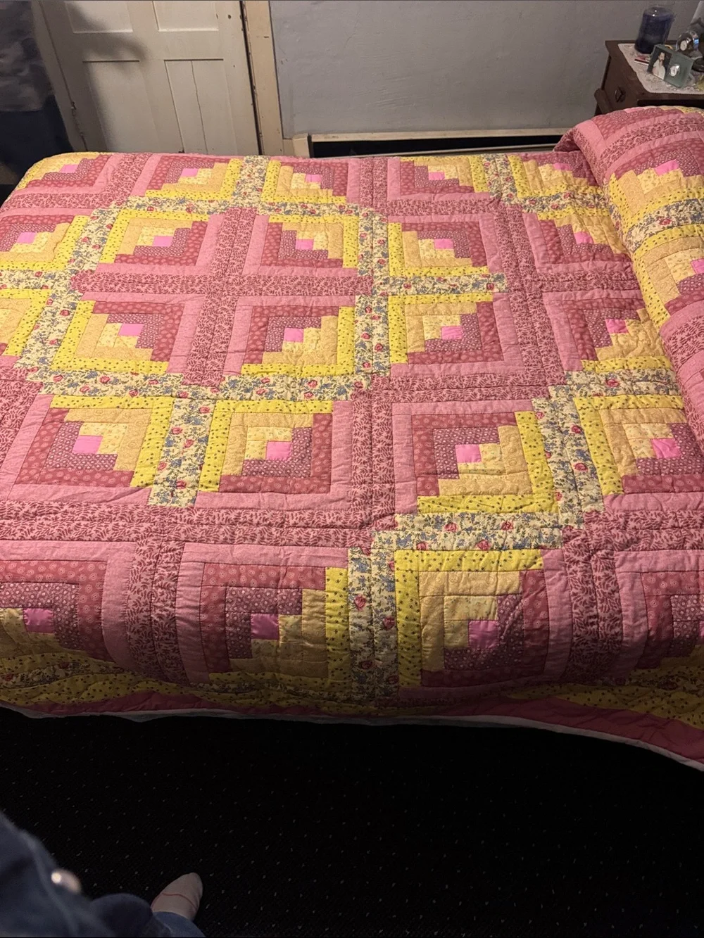 Hand Quilted bright pink