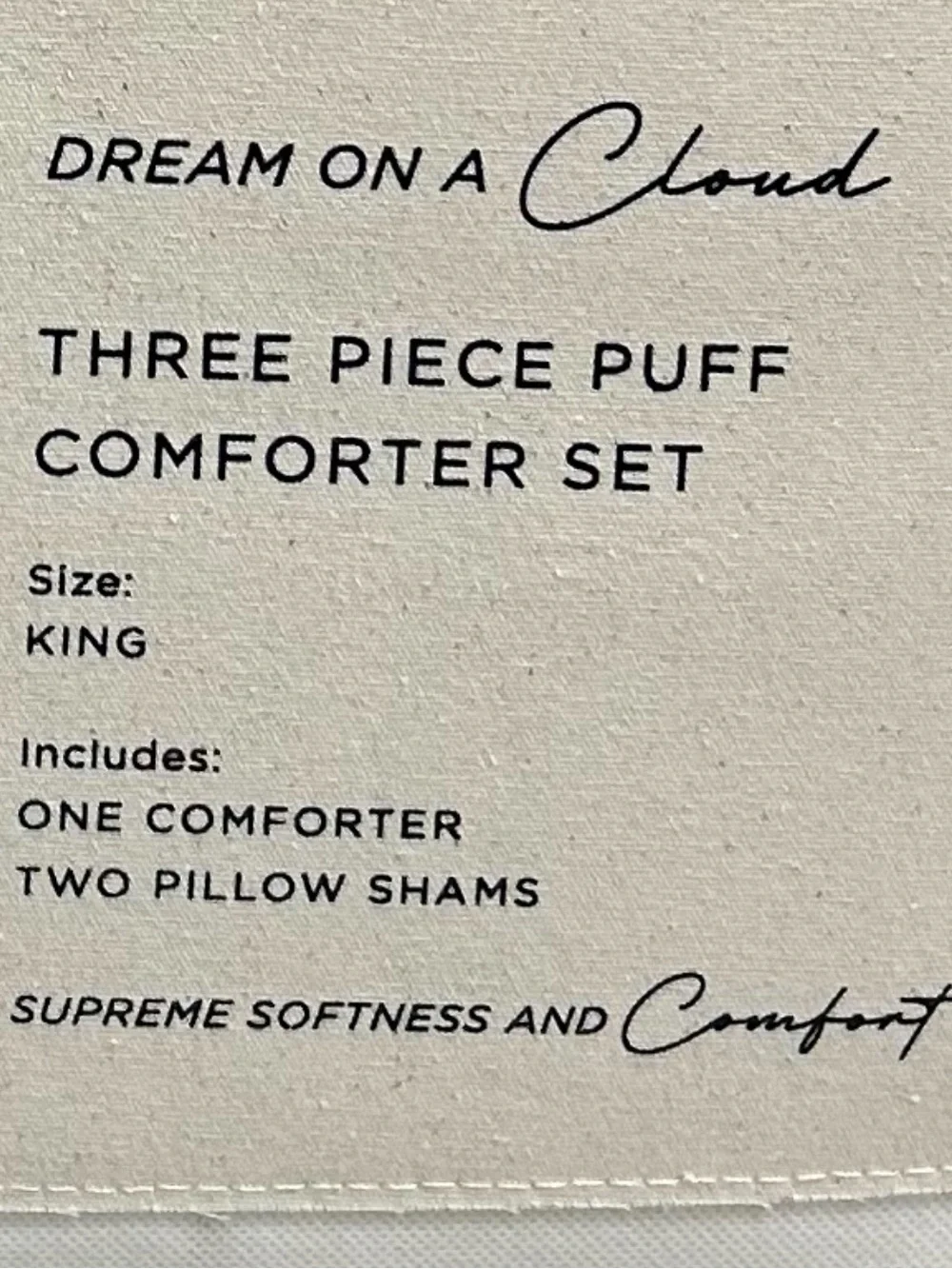 Sixth Street Loft Cream 3 Piece King Comforter Set 104”x90”