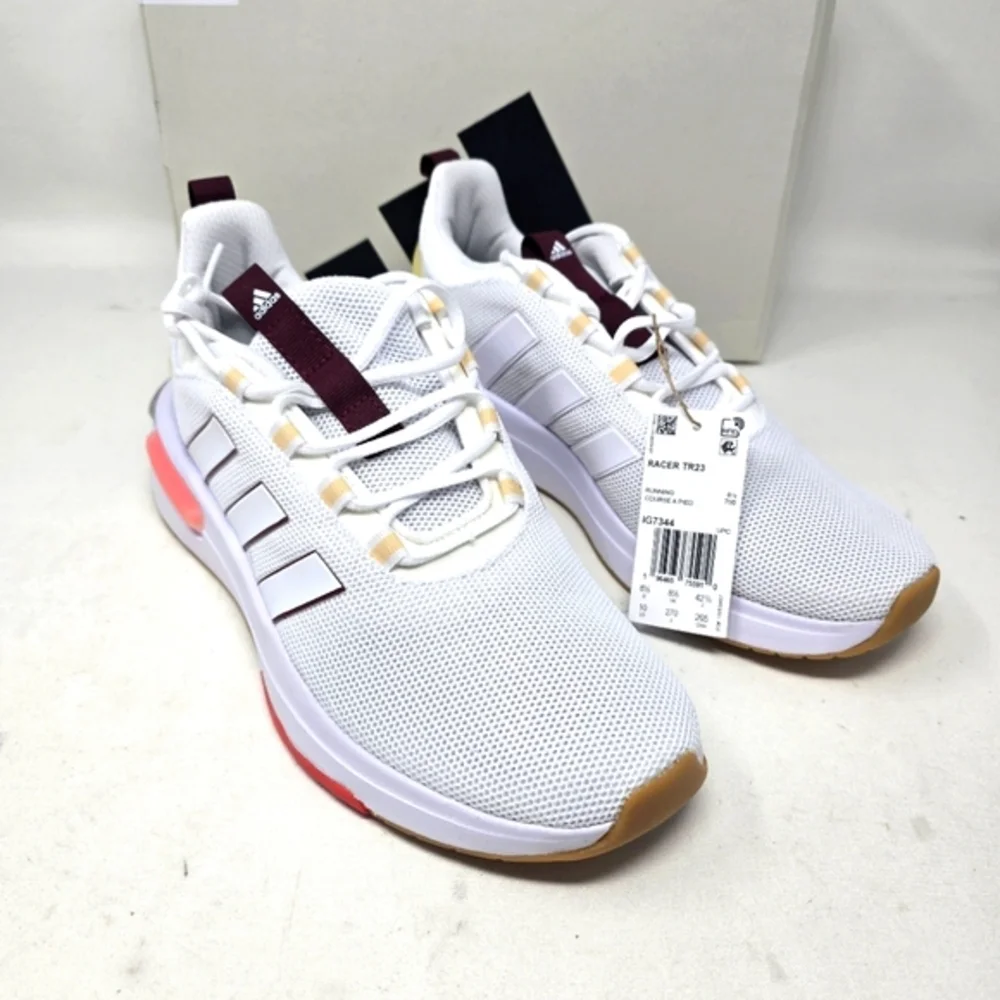 adidas Racer TR23 Running Shoes Cloudfoam Cloud White Red Women's Size 10 IG7344