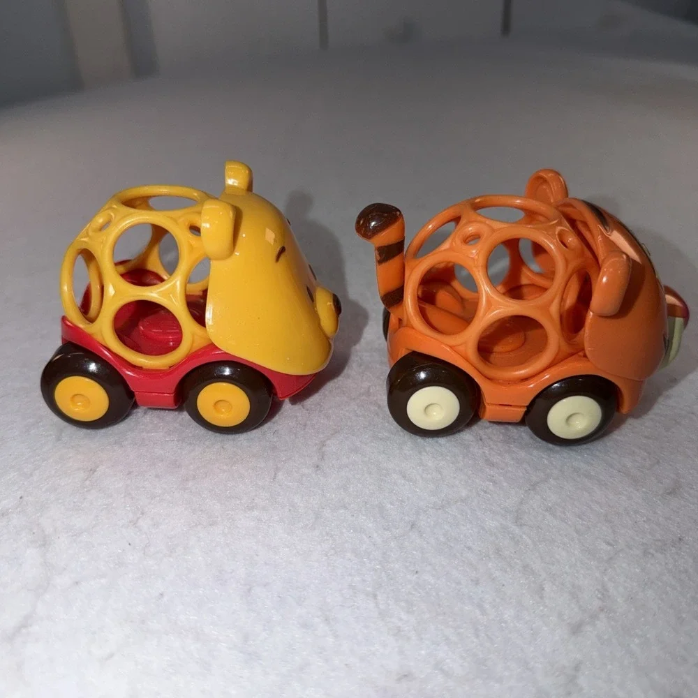 Disney Winnie The Pooh & Tigger O Ball Rattle & Roll Cars Baby Toy Set
