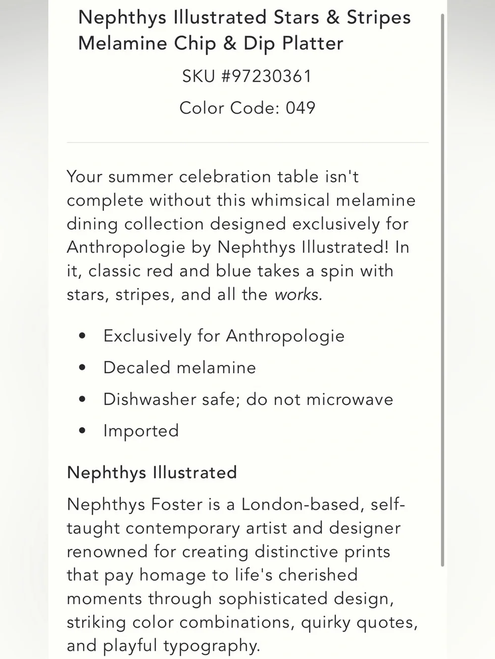 Anthropologie ceramic tri