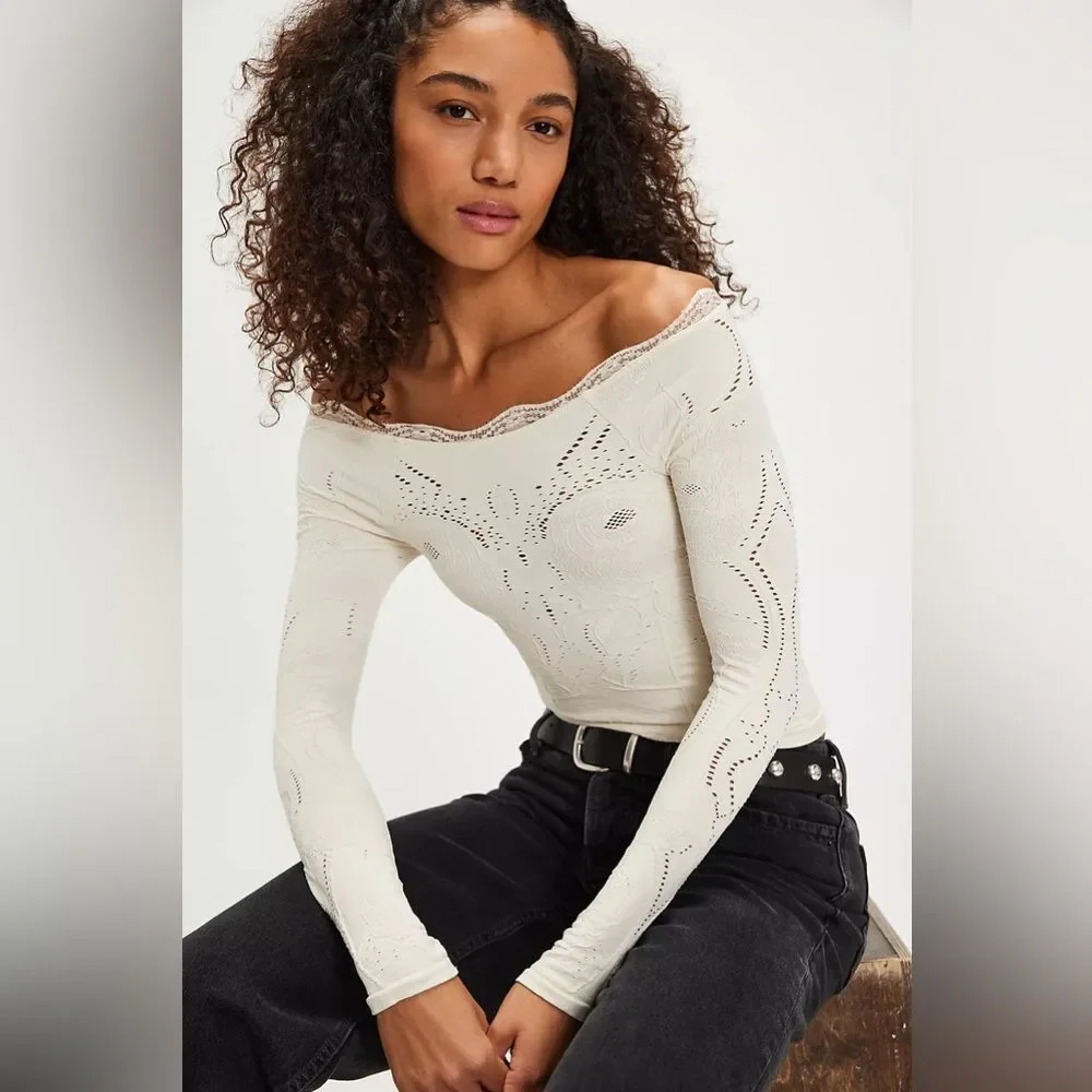 NWT Free People Flirty Flutters Long Sleeve