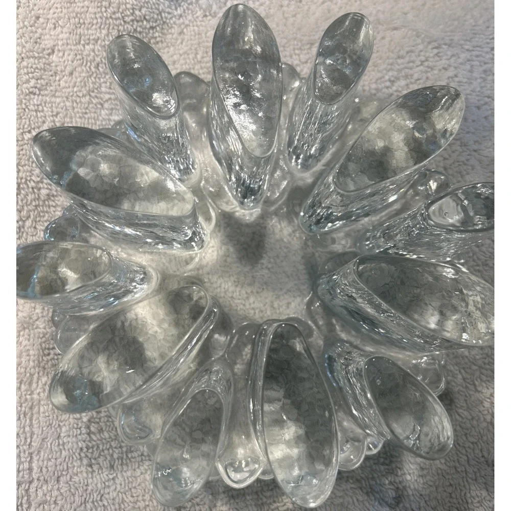 Vintage Glass Art Heavy Trivet Teapot Warmer Candle Chunky Sculpture‎ Ice