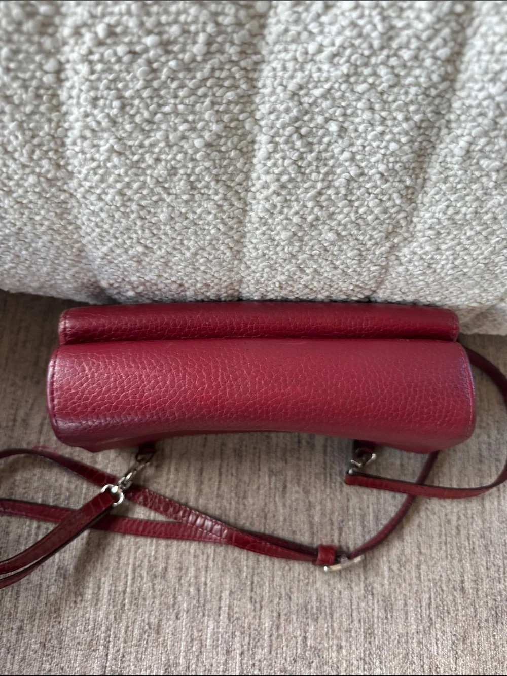 Brighton Red Croc-Texture Heart Clasp Crossbody Bag Y2K