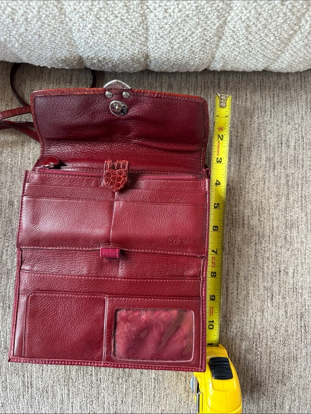 Brighton Red Croc-Texture Heart Clasp Crossbody Bag Y2K