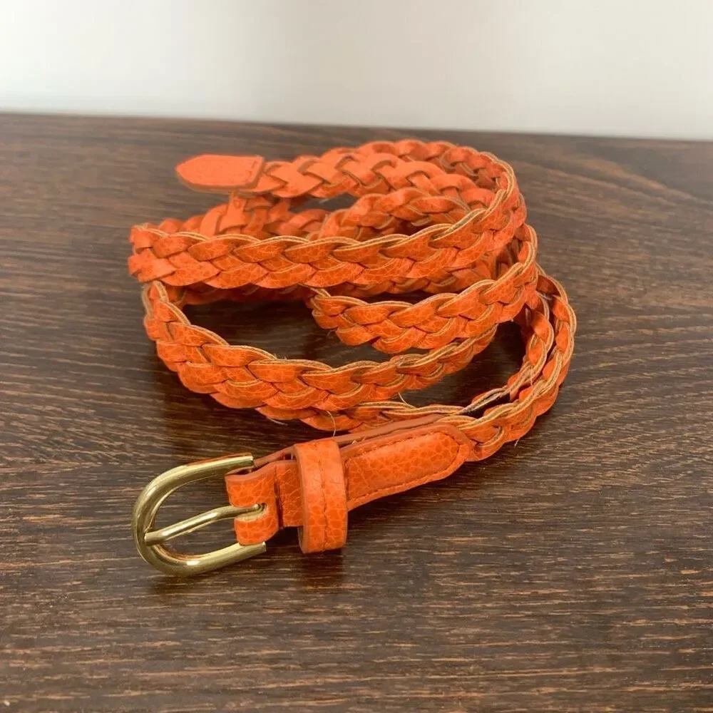 H&M Women Fine Pin Buckle Weave Braided Fashion Genuine Belt