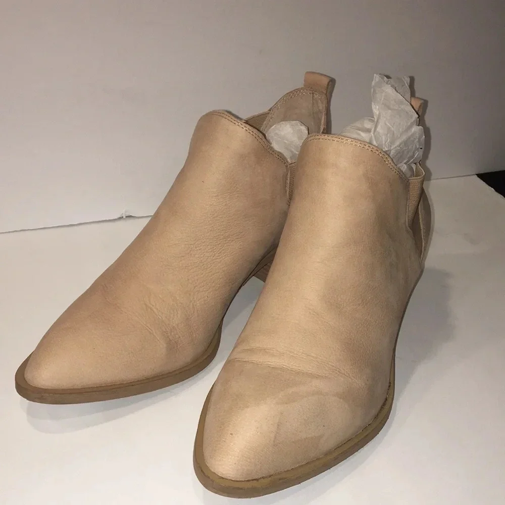 Sole Society Nancy Tan Stacked Heel Booties