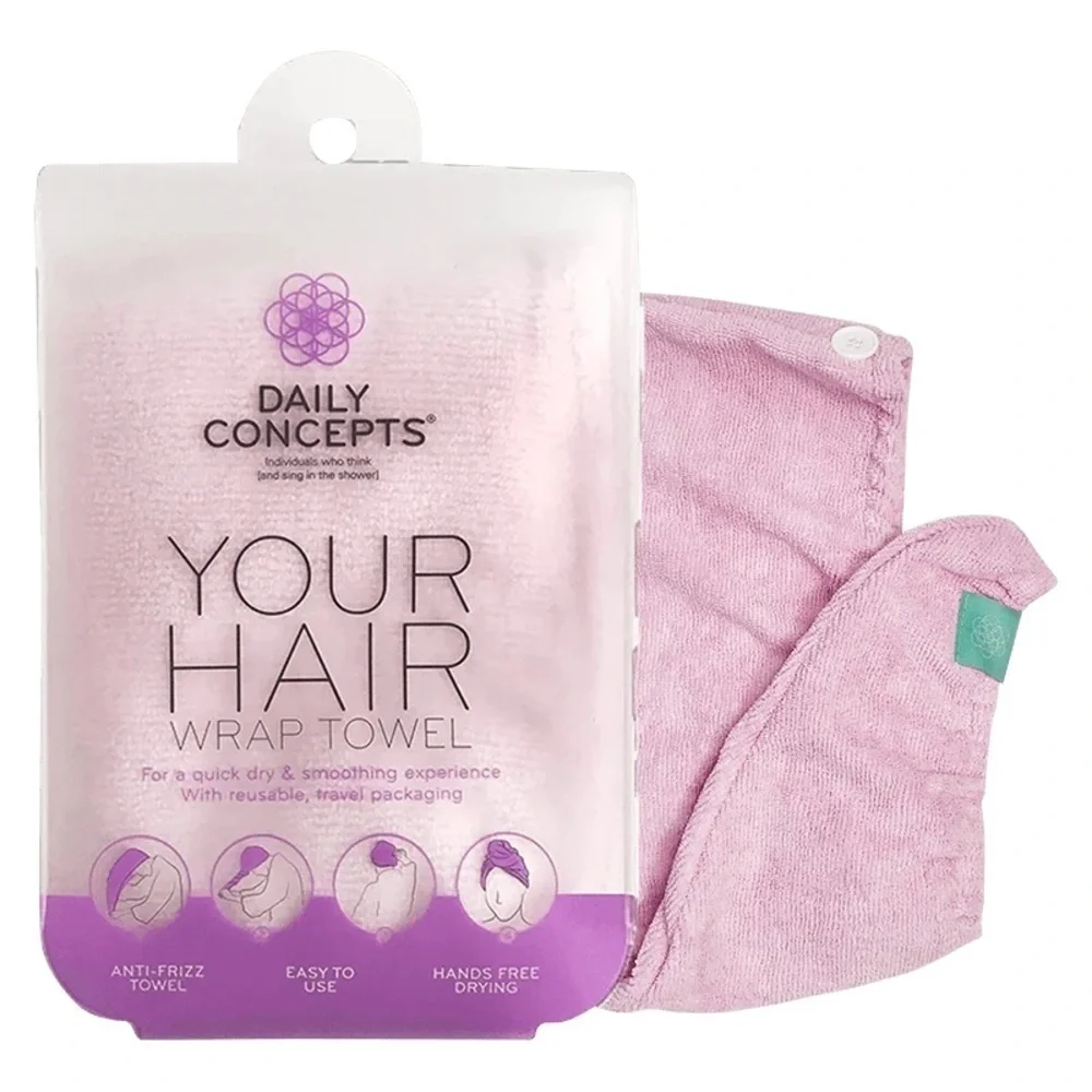 NEW Daily Concepts Pink Hair Wrap Towel