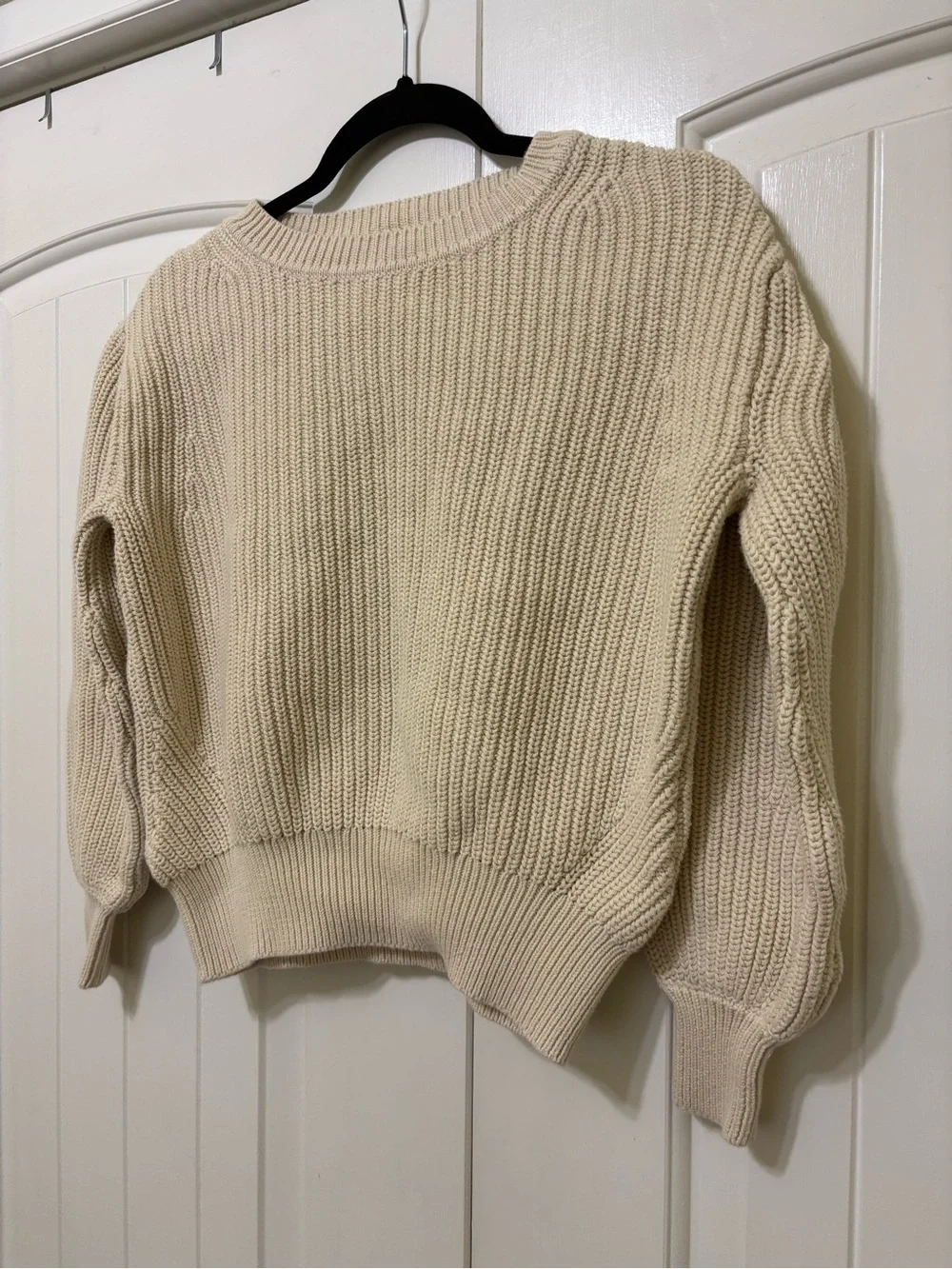 GAP cream chunky knit crewneck pullover sweater sz XS | preppy cottagecore layer