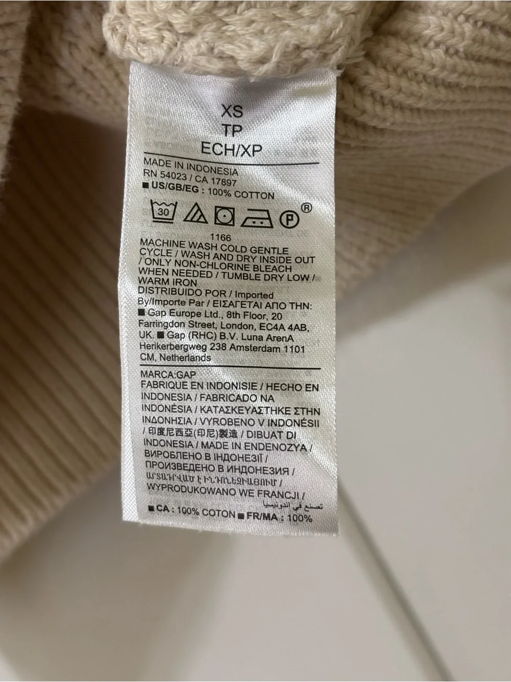 GAP cream chunky knit crewneck pullover sweater sz XS | preppy cottagecore layer