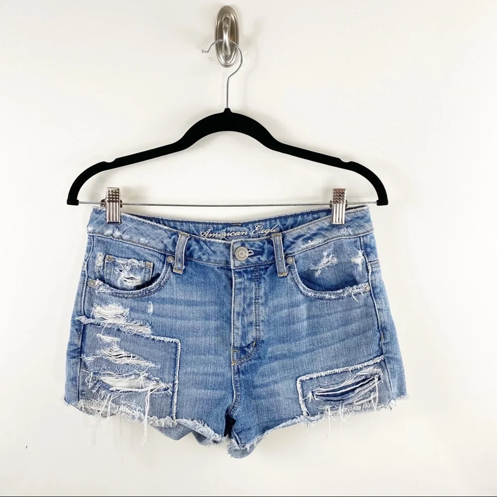 American Eagle Distressed and Destroyed Jean Shorts Size 2