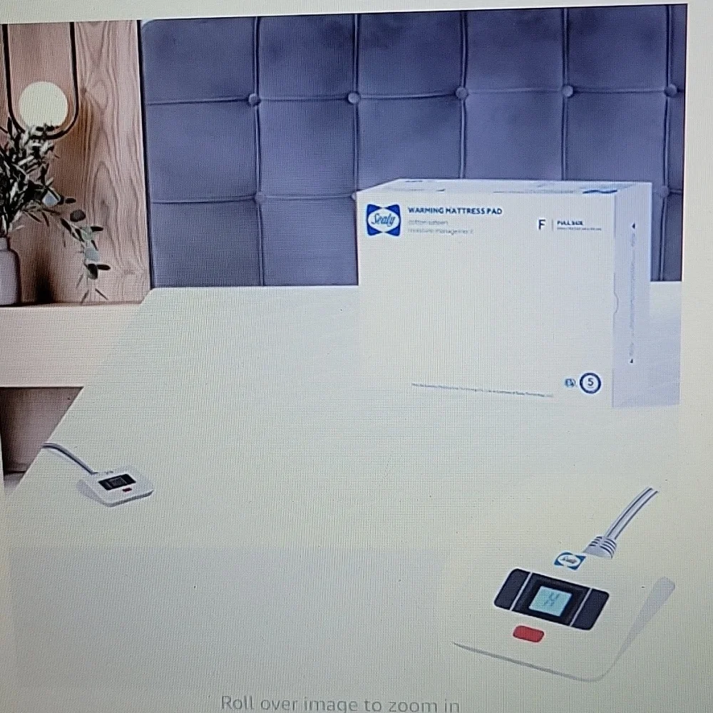 Sealy Warming Mattress Pad White Full Quilted Electric Scotchgard padded NEW…