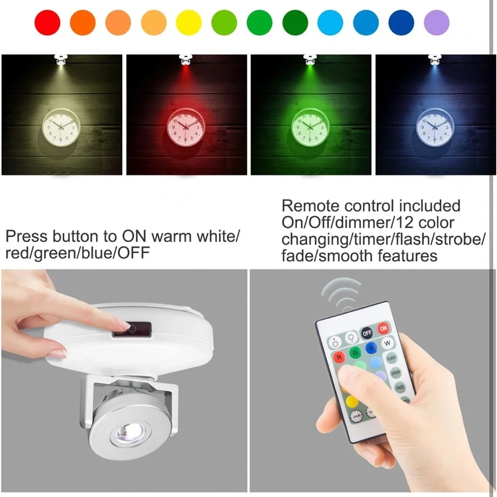 LED Spotlights Accent Light Battery Operated Dimmable‎ with Rotatable Head