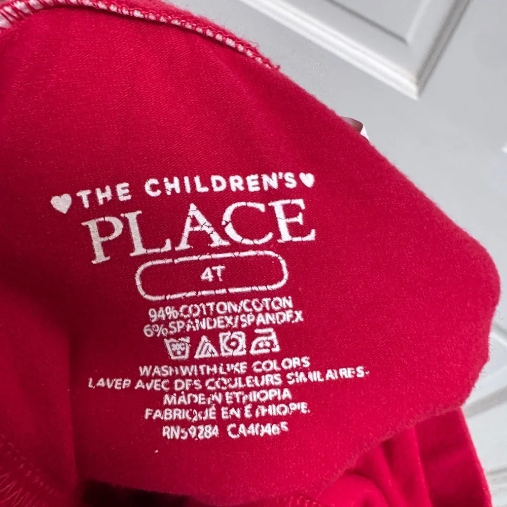 The Children's Place 4T Girls Vibrant Red Stretch Leggings Pants