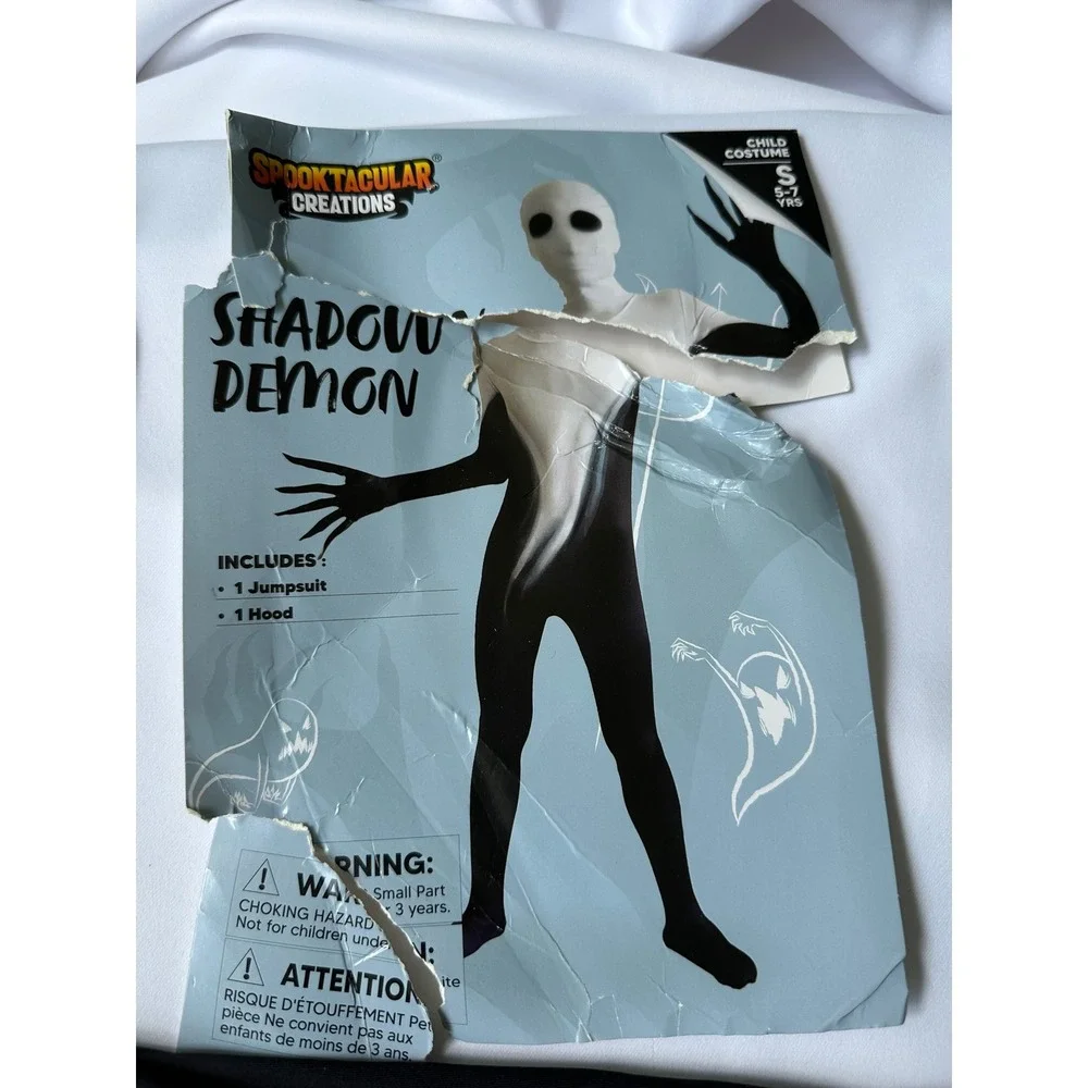 Spooktacular Creations Shadow Demon‎ Costume Jumpsuit Hood Halloween S