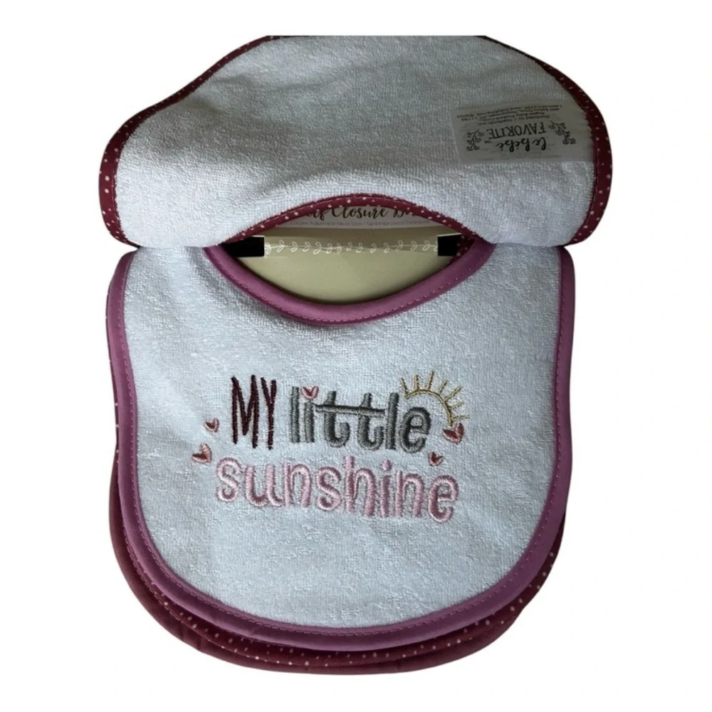 NWT 0+ mo Terry Cloth Baby Bib Set of 4