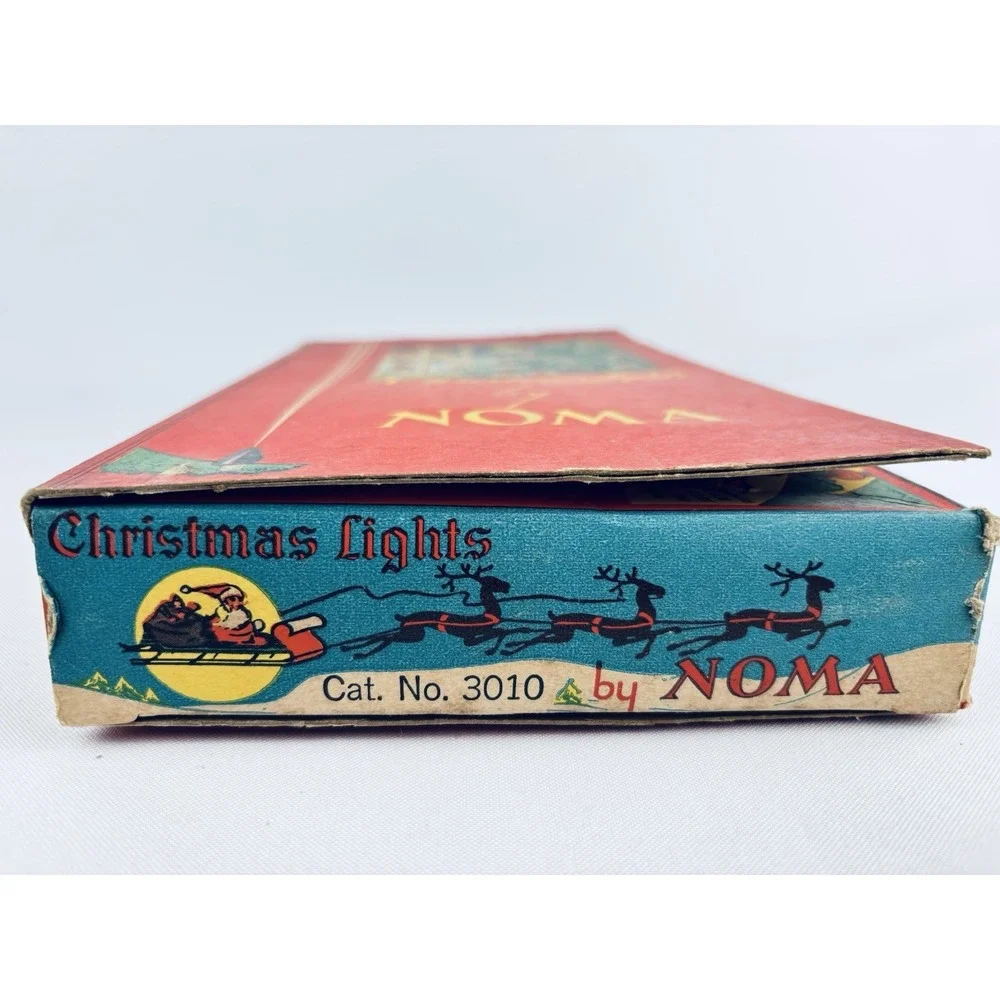 Vintage NOMA Christmas Lights #3010 Original Box MCM Holiday 1930s- 1940s Works