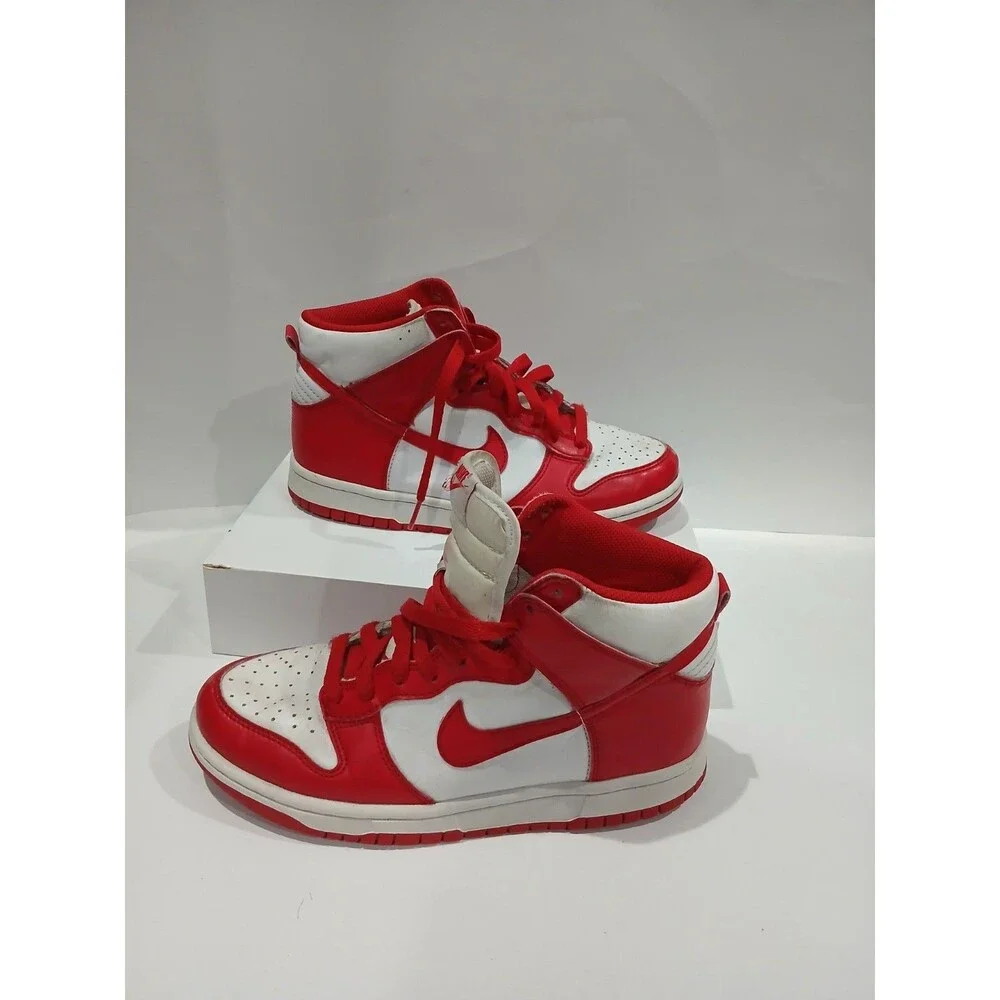 Nike Dunk High Red White Sneakers Women’s Size 6.5Y DB2179-106 High Top Shoes