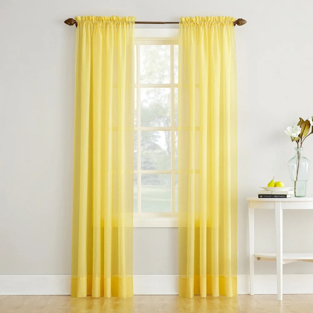 ⚡NO. 918 Erica Crushed Sheer Voile Rod Pocket‎ Curtain Panel, 51