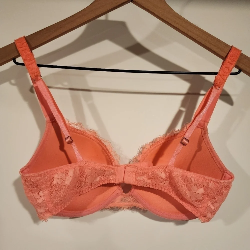 Victoria's Secret‎ Dream Angels Push-up Padded Underwire Lace Bra Orange Floral
