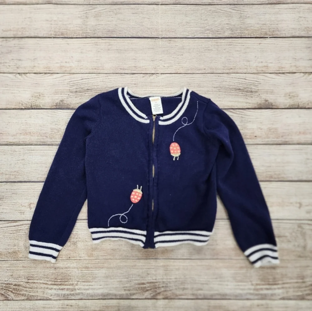 Gymboree Blue‎ Lady Bug Zippered Sweater