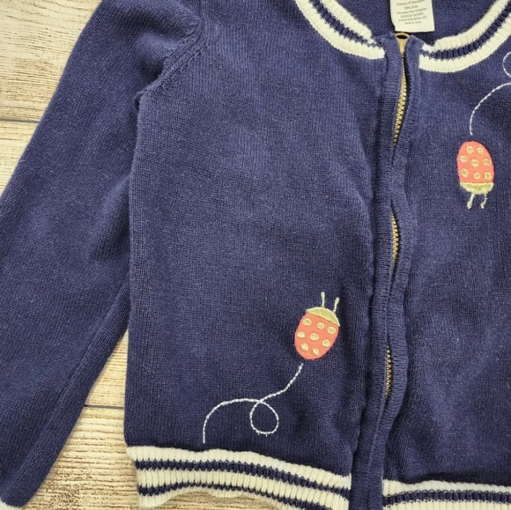 Gymboree Blue‎ Lady Bug Zippered Sweater