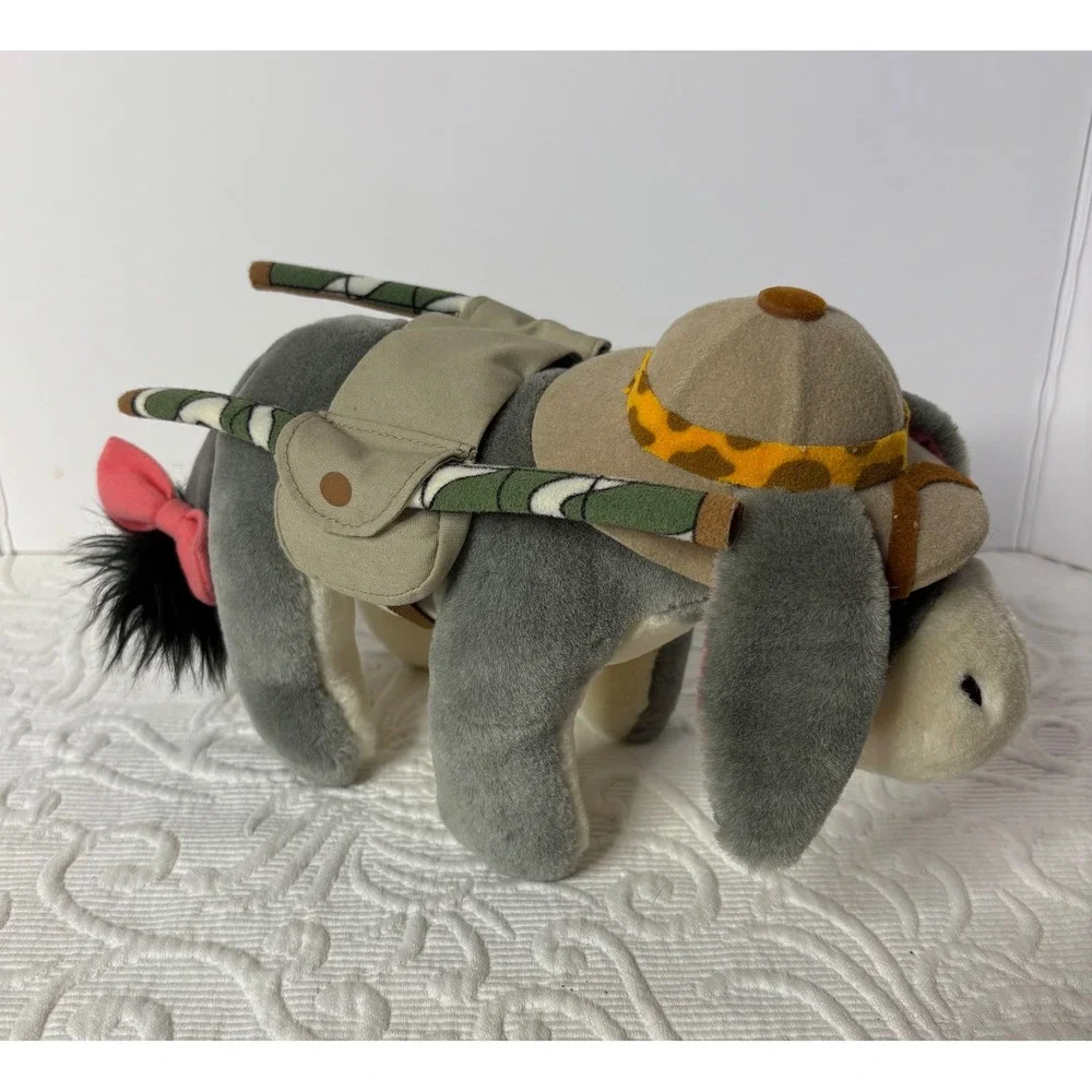 Disney Eeyore Plush Animal‎ Toy Safari Adventure Hat Saddle Backpack 11 inches