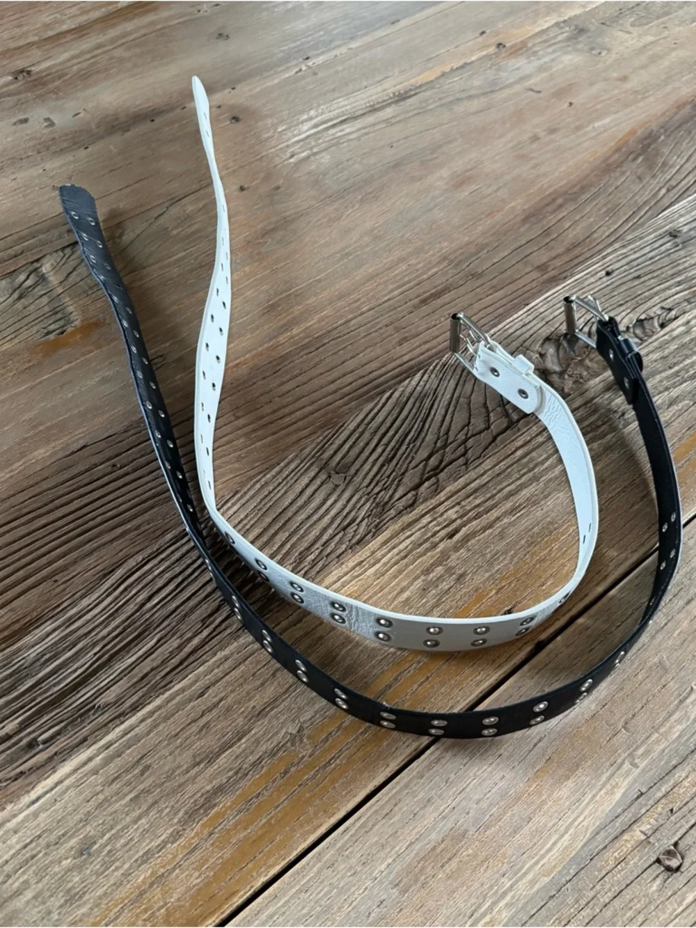 Kids Double Grommet Belt Set - White & Black, NWOT