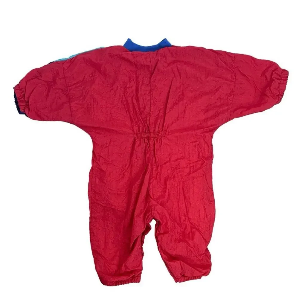 Vintage 90s Cuties By Judy Baby Windbreaker Suit Colorblock Nylon Retro