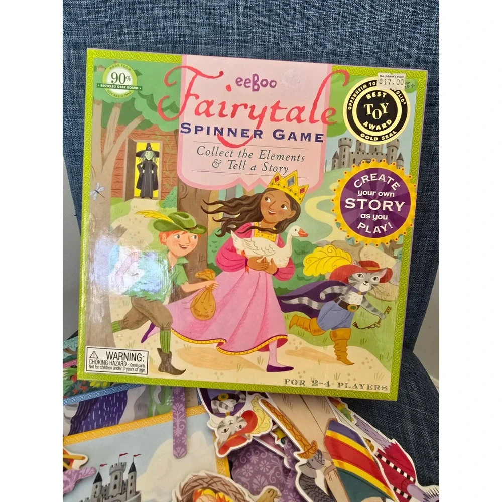 eeBoo Fairytale Spinner Game Lizzy Rockwell Storytelling Board Game for Kids