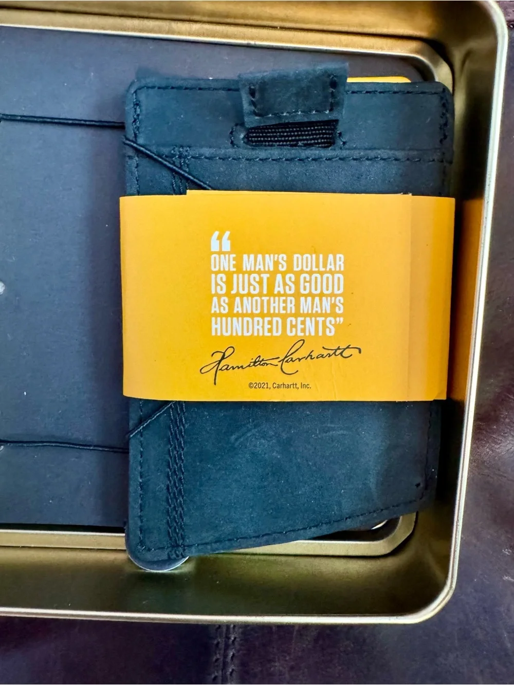 Carhartt Saddle Leather Front Pocket Wallet. Black. NWT