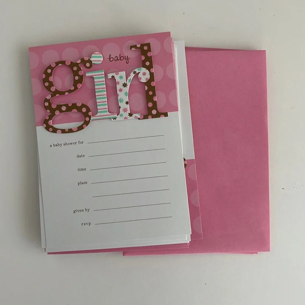 Baby Girl Shower Invitations - Carlton Cards - Envelope - Party - Guest - RSVP