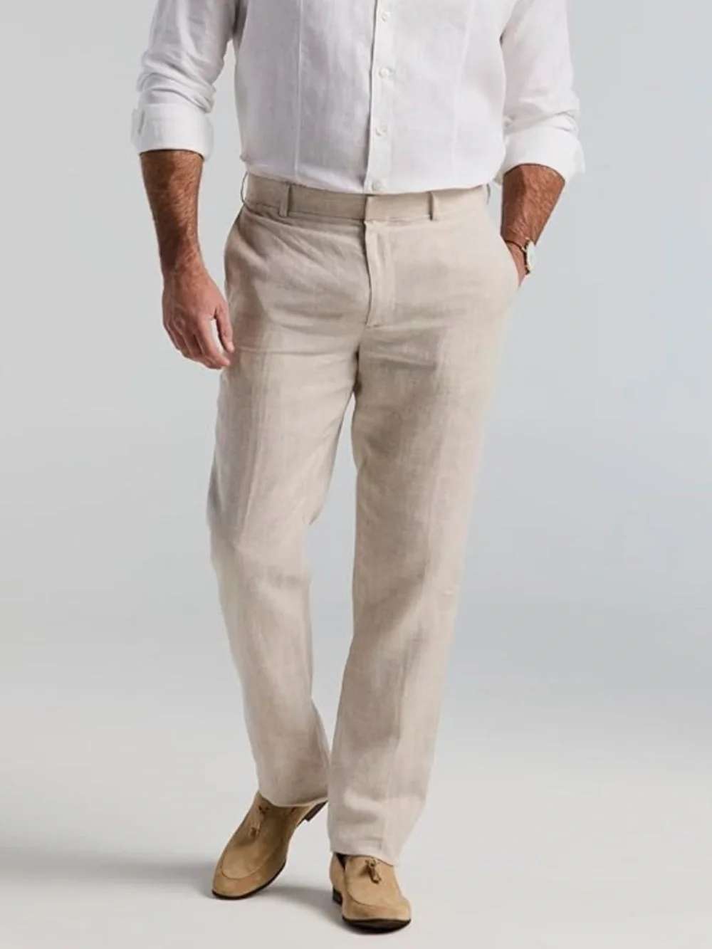 Perry Ellis Men's Light Beige Chinos