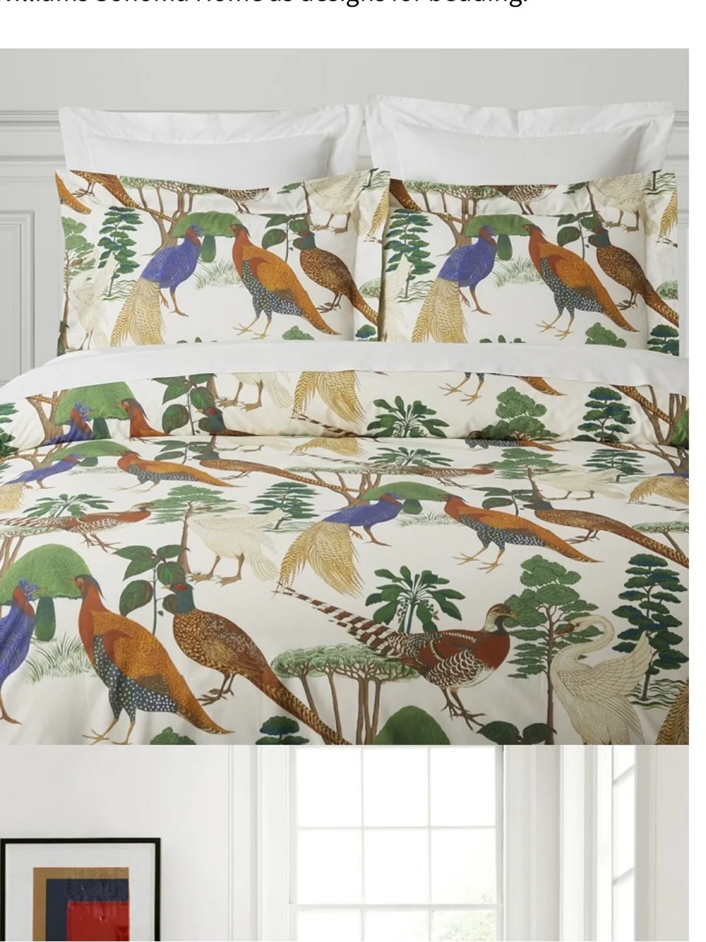 Williams Sonoma Williams Sonoma Home Winslow Pheasant printed shams