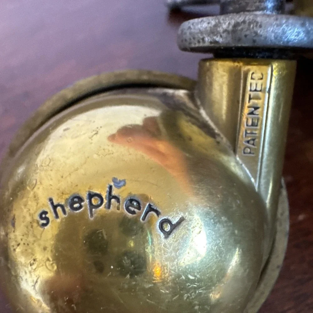 2 ~Vintage Shepherd Brass Ball Caster Wheels 2.5