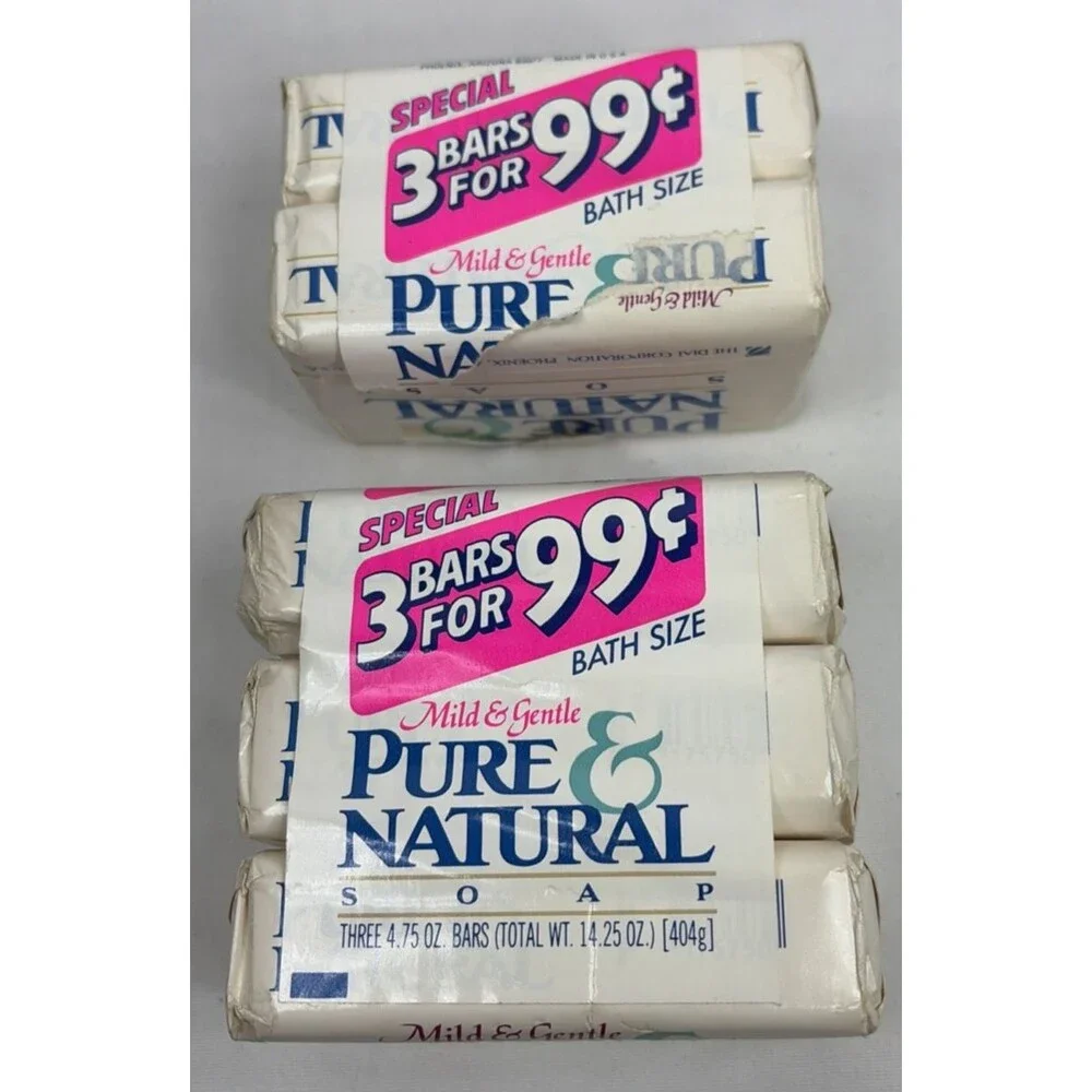 Lot of 5 Vintage Pure & Natural Soap Bath Size 4.75 oz each NEW