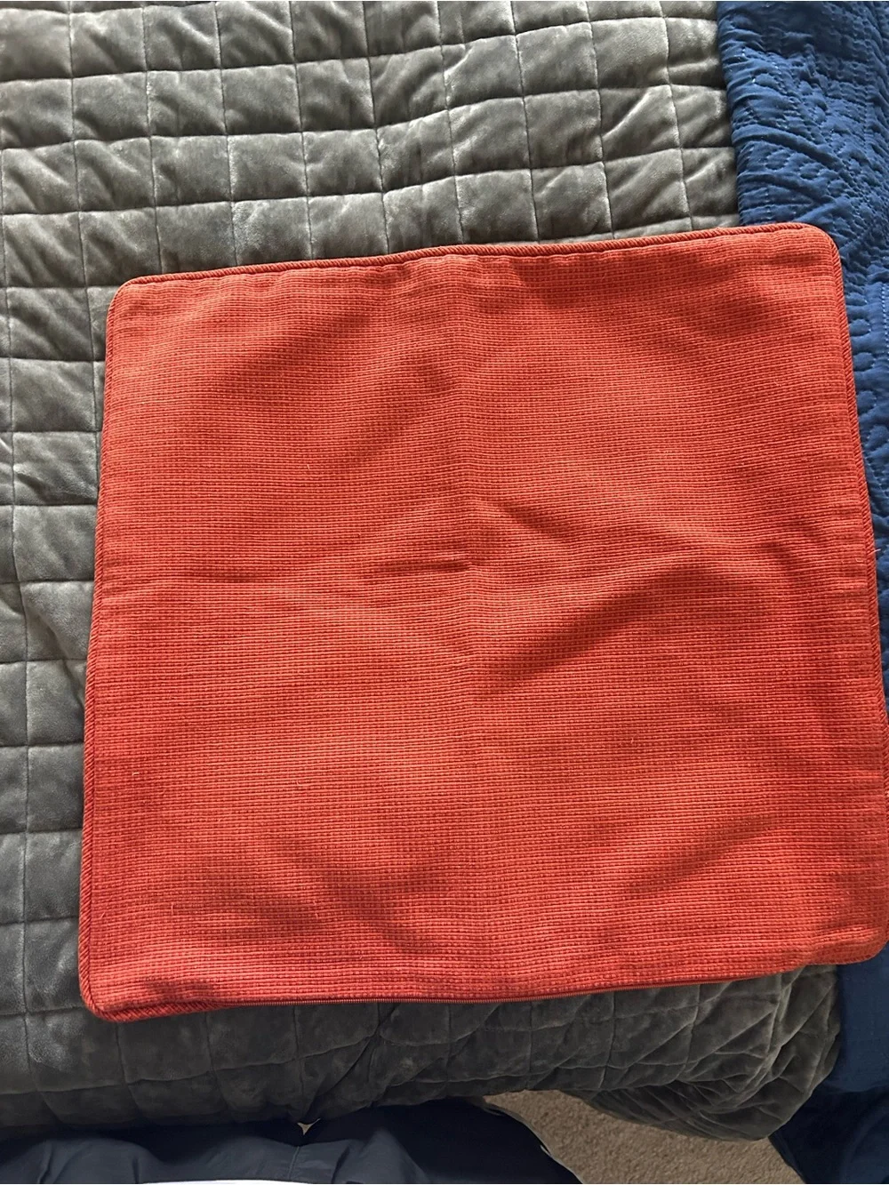 Crate&Barrel Terracotta Henley Pillow Cover 18x18