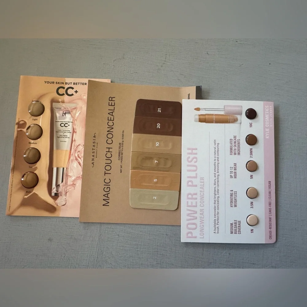 NWT Anastasia Beverly Hills + Kylie cosmetics Concealer sample cards