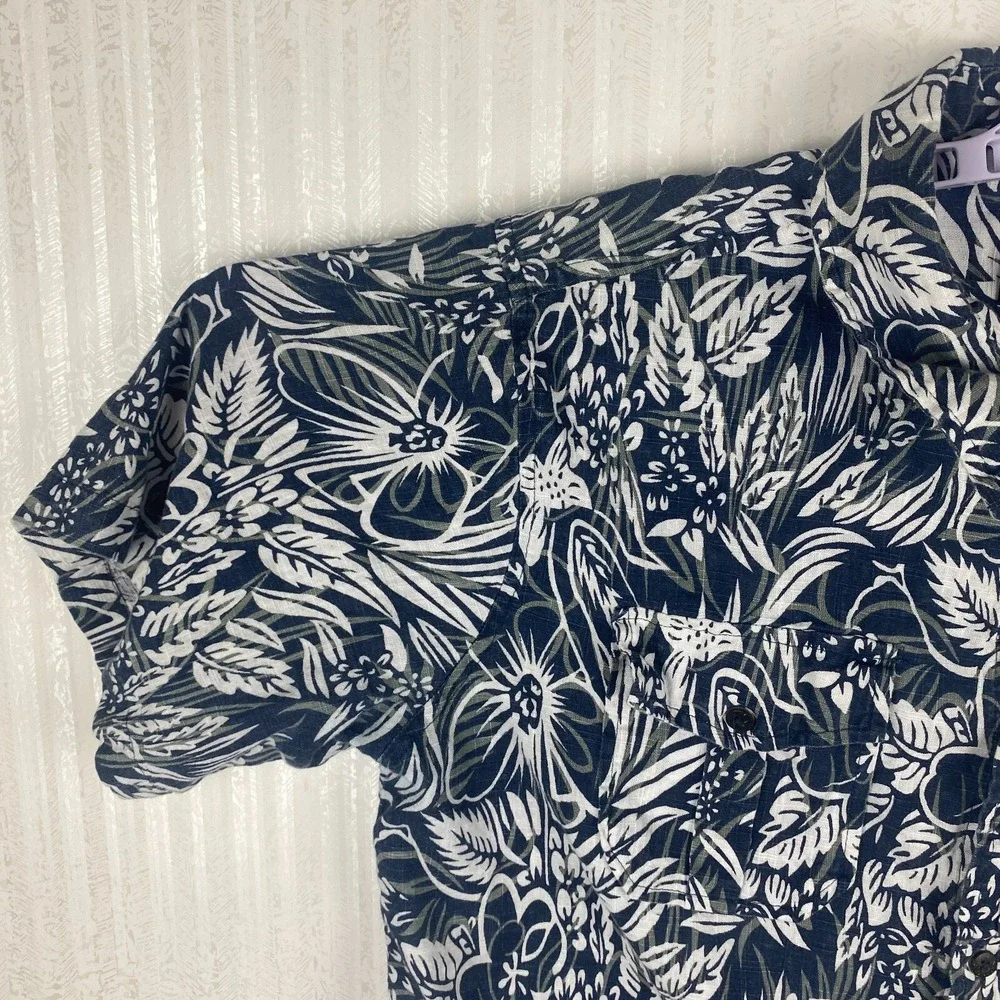 Jonathan Martin Mens‎ Blue Floral Hawaiian Casual Classic Preppy Shirt Size XL