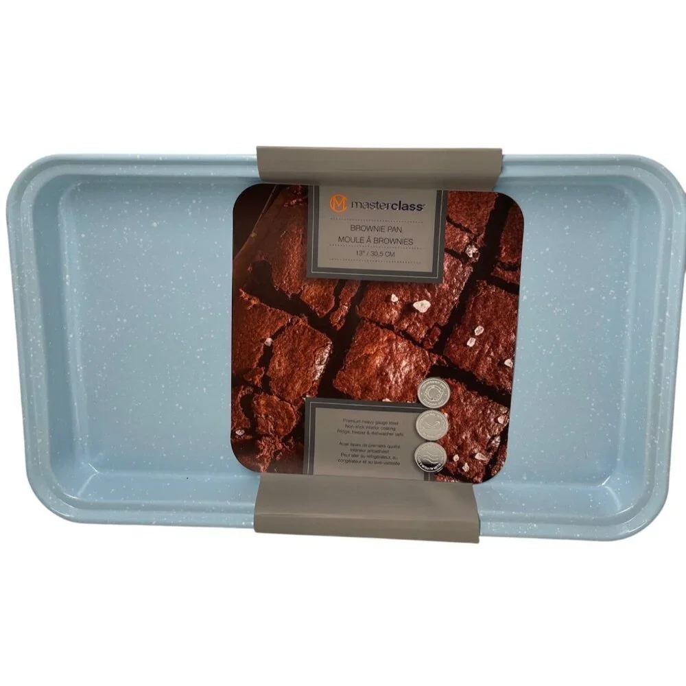 Master Class Non-Stick Blue Speckled Heavy Gauge Steel Brownie Pan 13