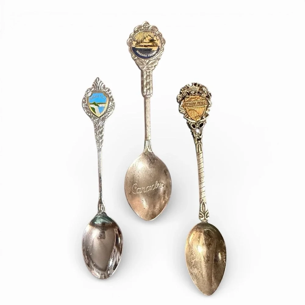 Vintage Souvenir Spoon Lot‎ of (3) – Niagara Falls Canada & USA