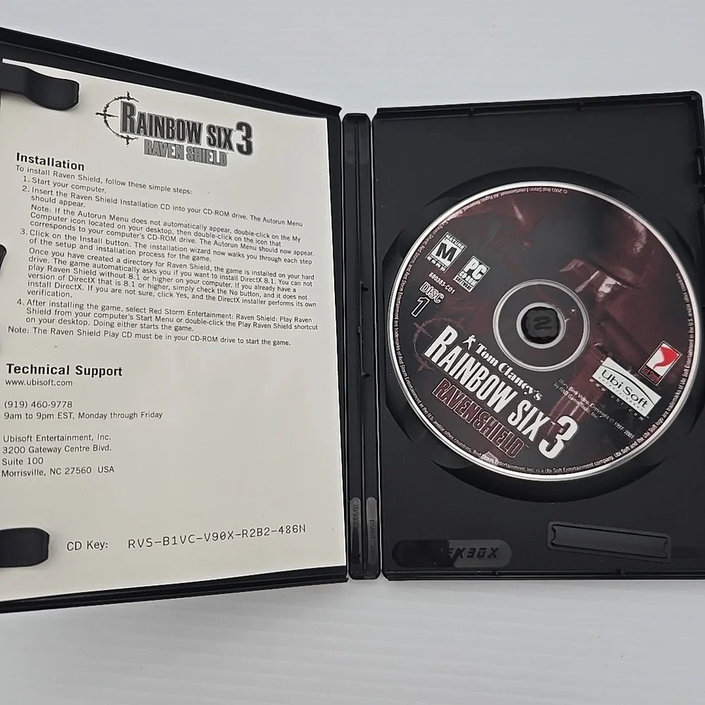 Tom Clancy's Rainbow Six 3‎ Reven Shield PC Video Game 2003 2 Discs