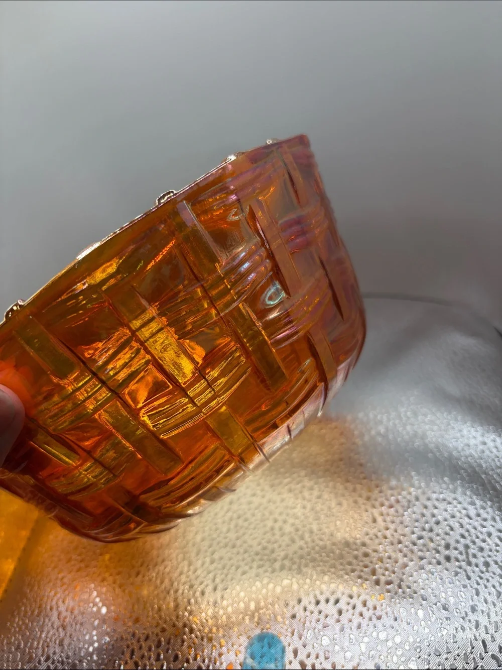 Fenton glass serving display