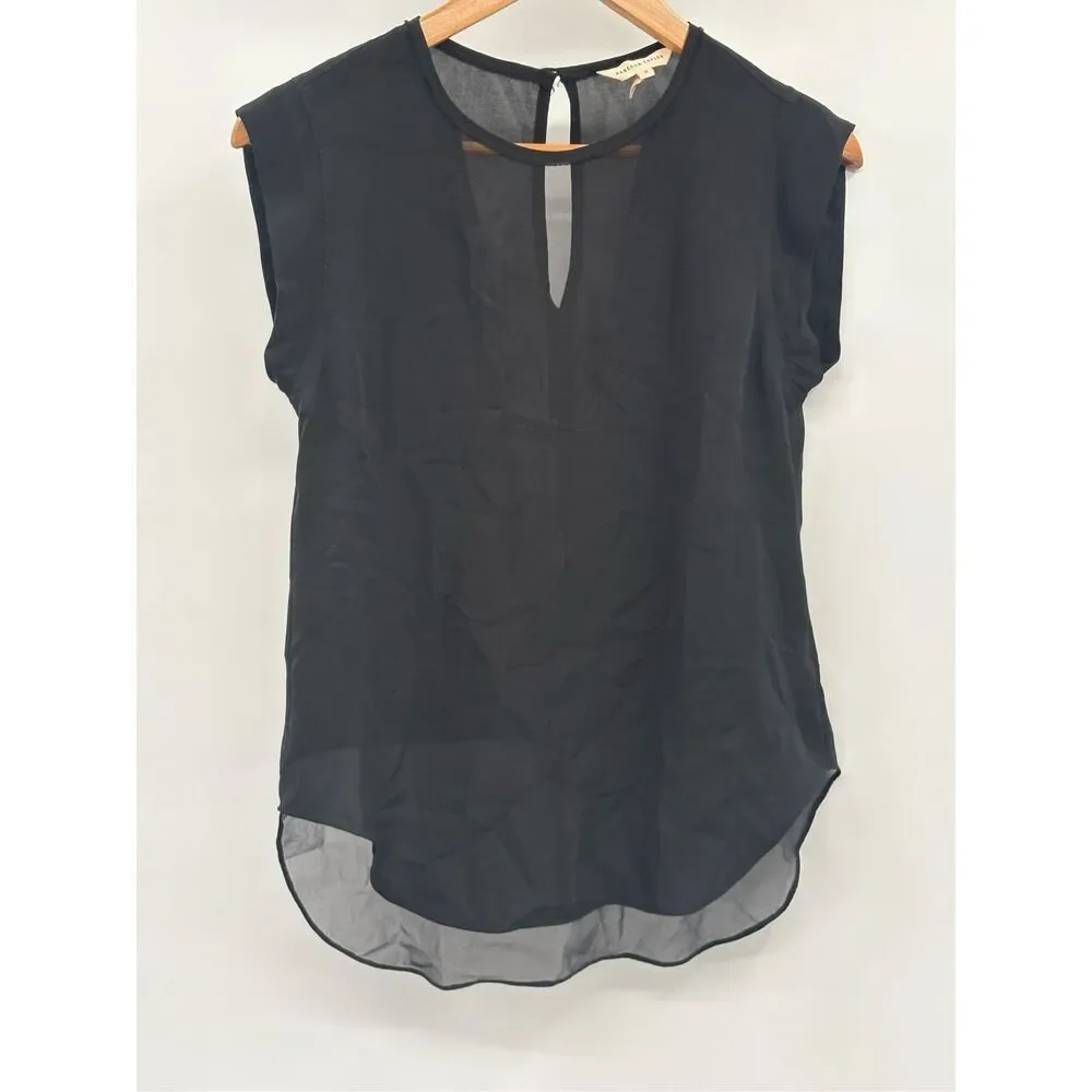 Rebecca Taylor Silk Blouse Top Tank Women‎ Size 0 XS Black Sleeveless