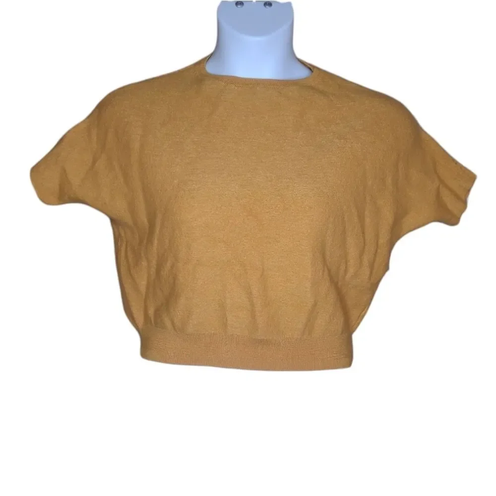 THE RESET‎ R Label gold essential pullover short sleeve sweater S/M
