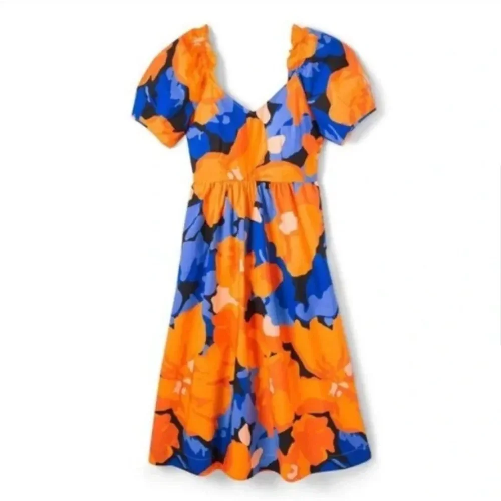 Tabitah Brown Target Floral Print Midi Dress Size 0 New with Tags‎